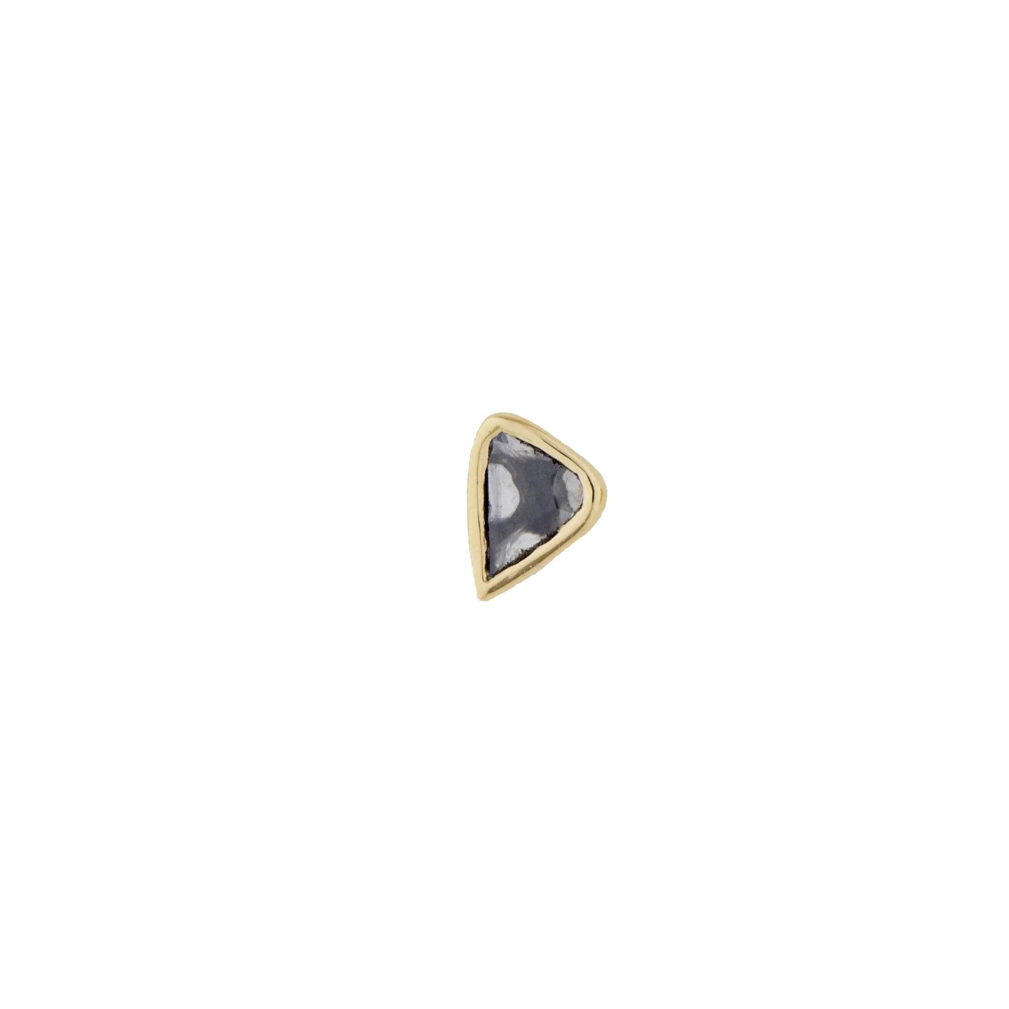 14K Gold Asymmetrical Triangular Polki Diamond Stud