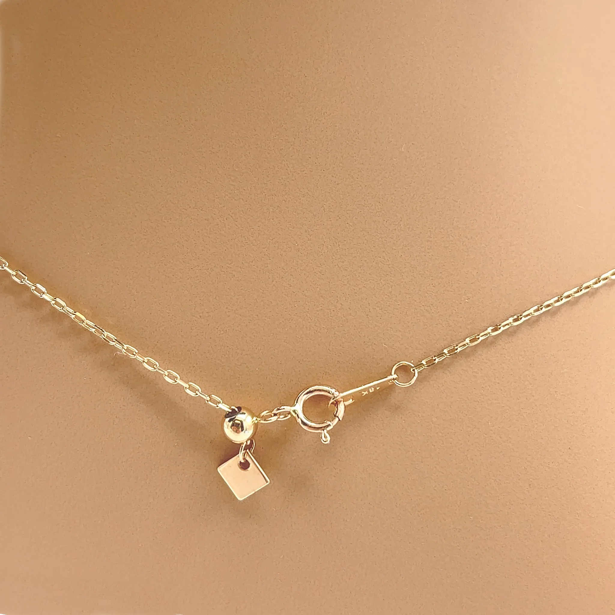 18k Gold Diamond Adjustable Choker Necklace