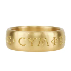 20K Gold Hand-Engraved Wide Band Ring