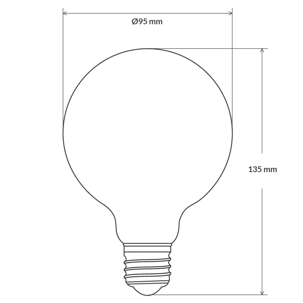 8W G95 LED Globe E27 Opal in Warm White