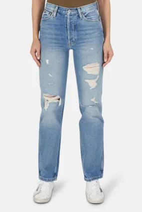 90s High Rise Loose Jean Med Destroyed 12