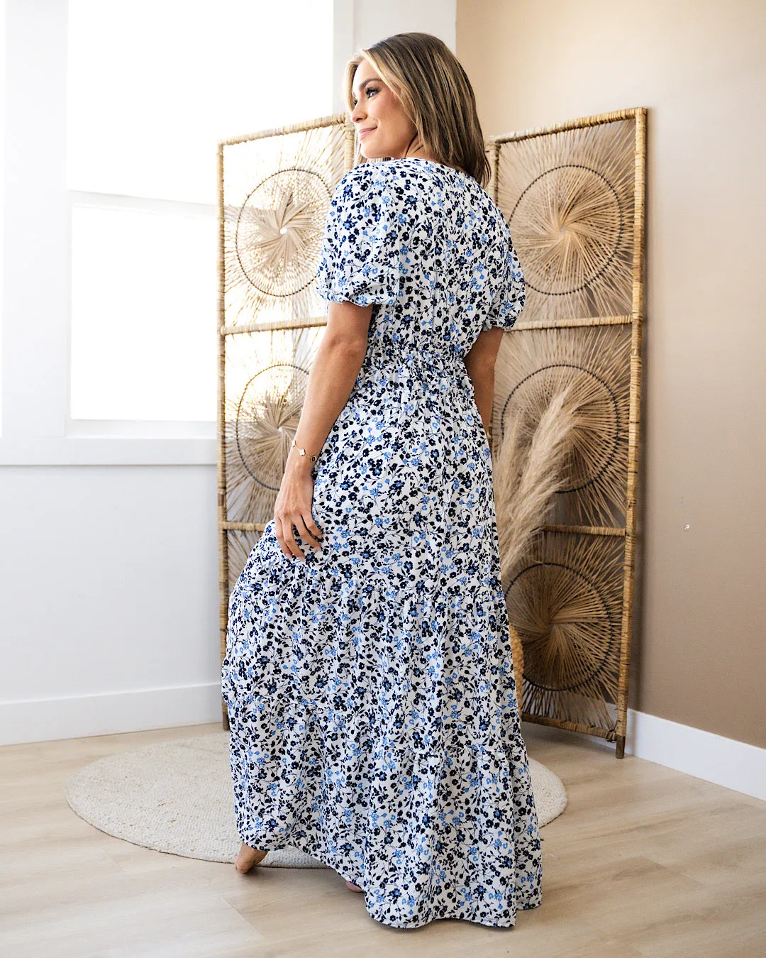 Abby Blue Floral Maxi Dress