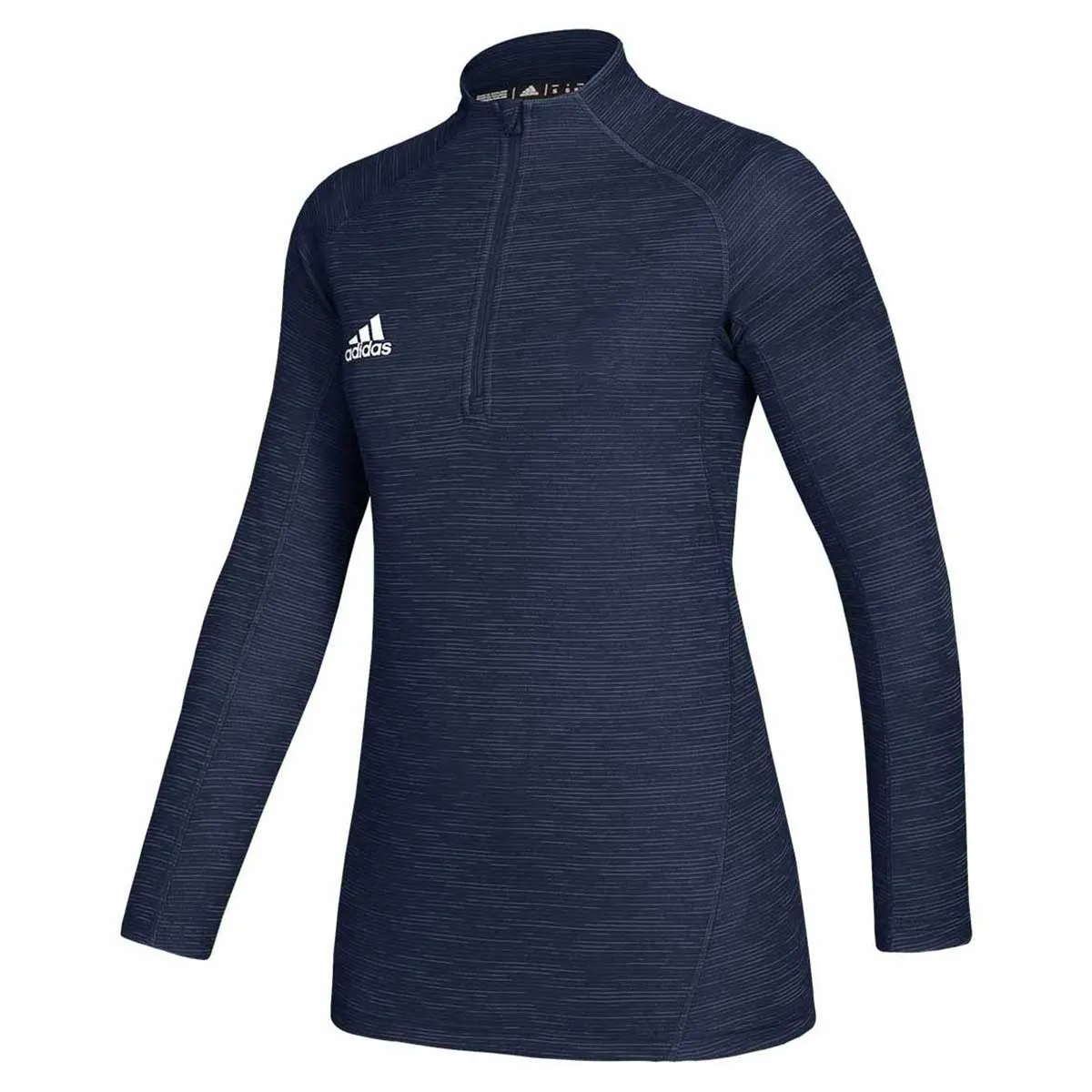 adidas Women's Collegiate Navy Melange/White Game Mode Performance Quarter Zip