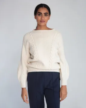 Aggie Lambswool Jumper In Chalk