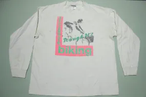 All Terrain Mountain Biking Rough It 90s Made in USA Single Stitch Oneita T-Shirt