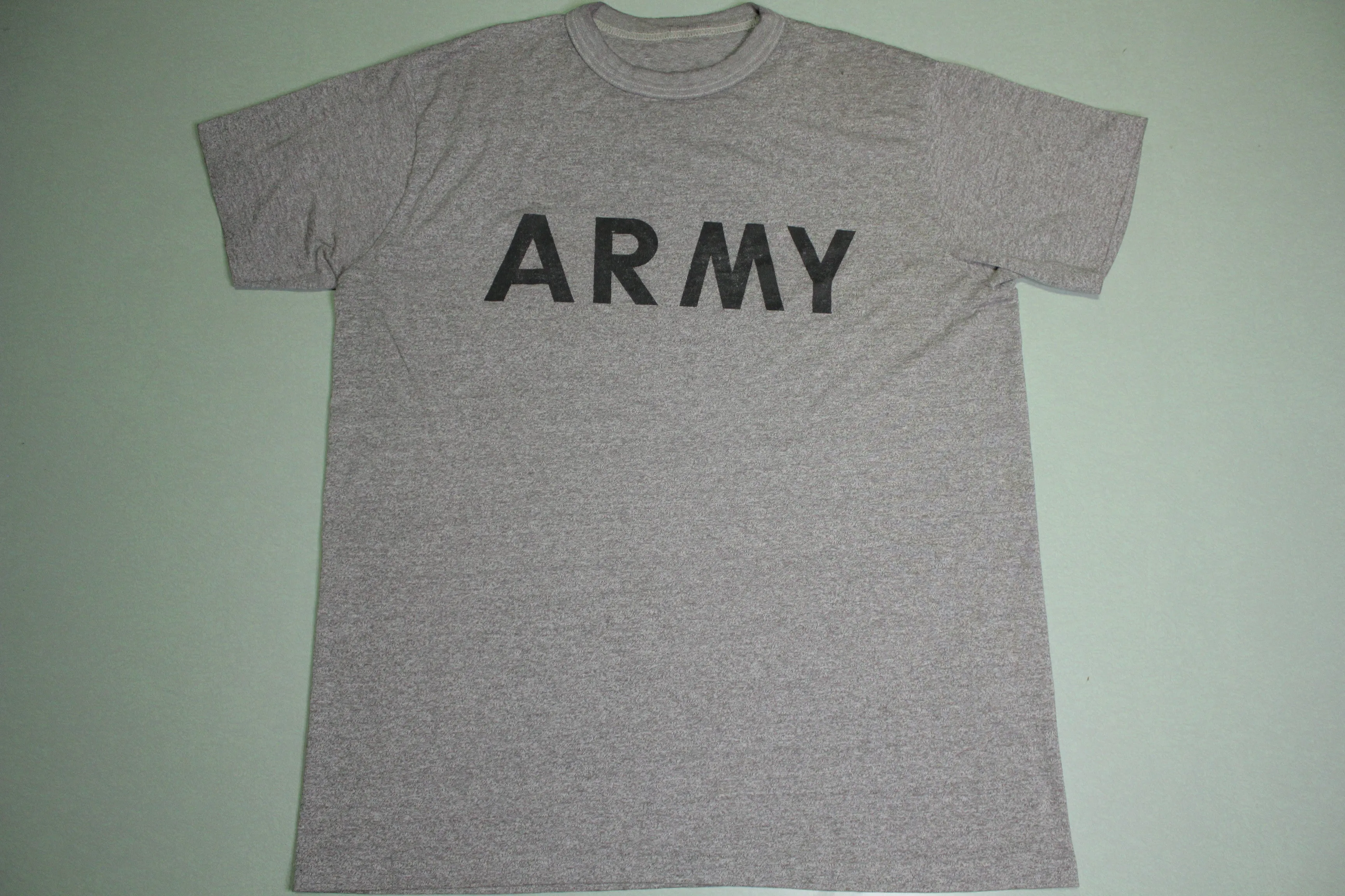 Army Heathered Gray Single Stitch Vintage 80's PT T-Shirt