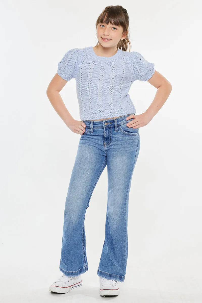 Aster Mid Rise Flare Kid Jeans