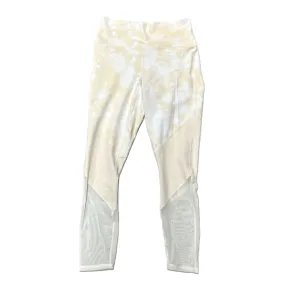 Athletic Leggings By Fabletics In White & Yellow, Size: S