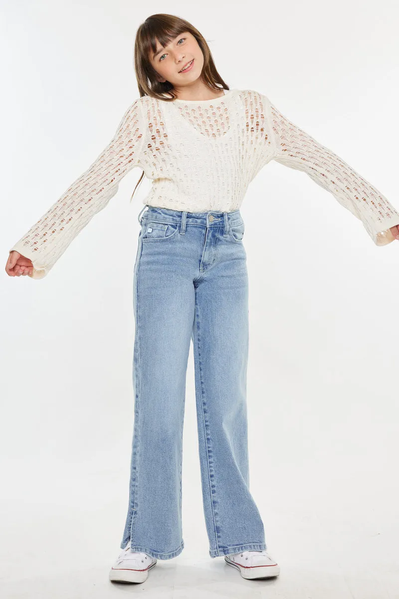 Aurora High Rise Wide Leg Kid Jeans