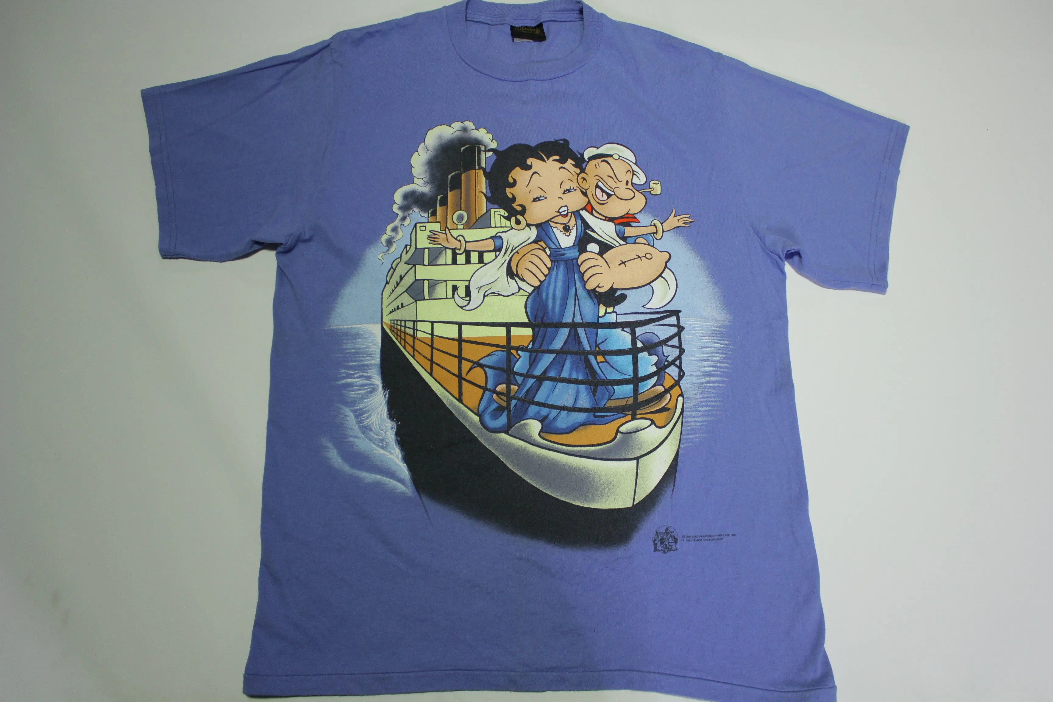 Betty Boop Popeye Titanic 1998 Vintage 90s King Features Syndicate Hearst Changes T-Shirt