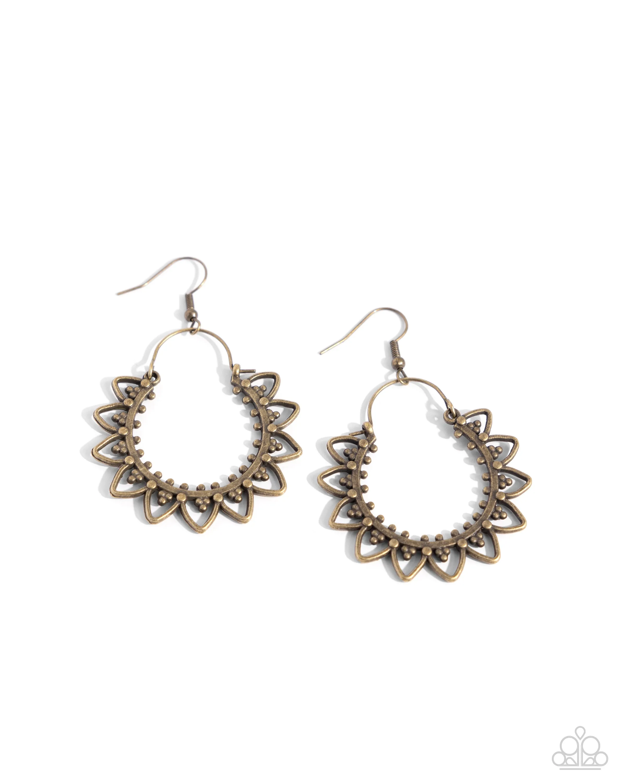 Botanical Tambourine - Brass Earrings