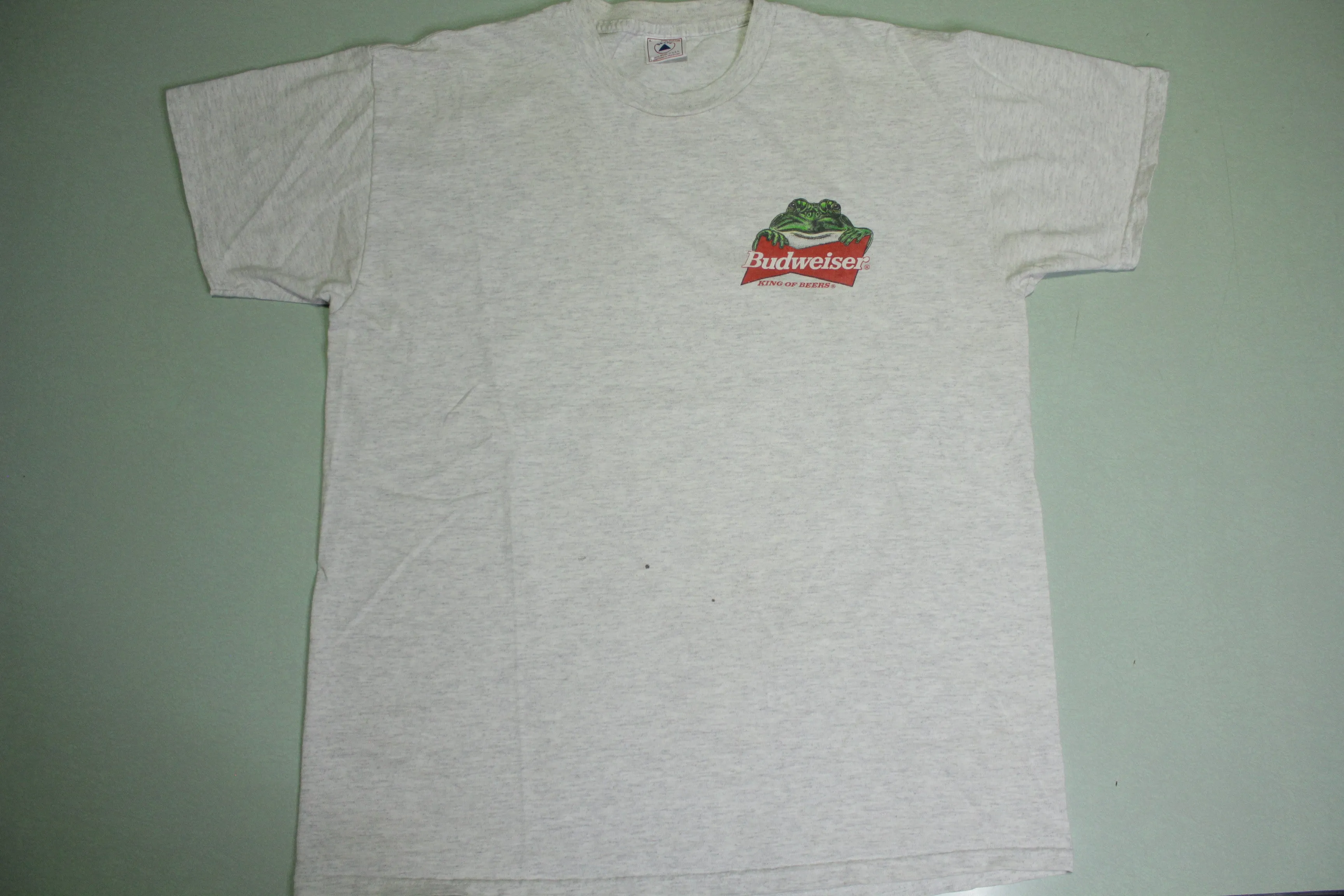 Budweiser King of Beers 1997 This Bud's For You Vintage 90's Toad On Tap T-Shirt