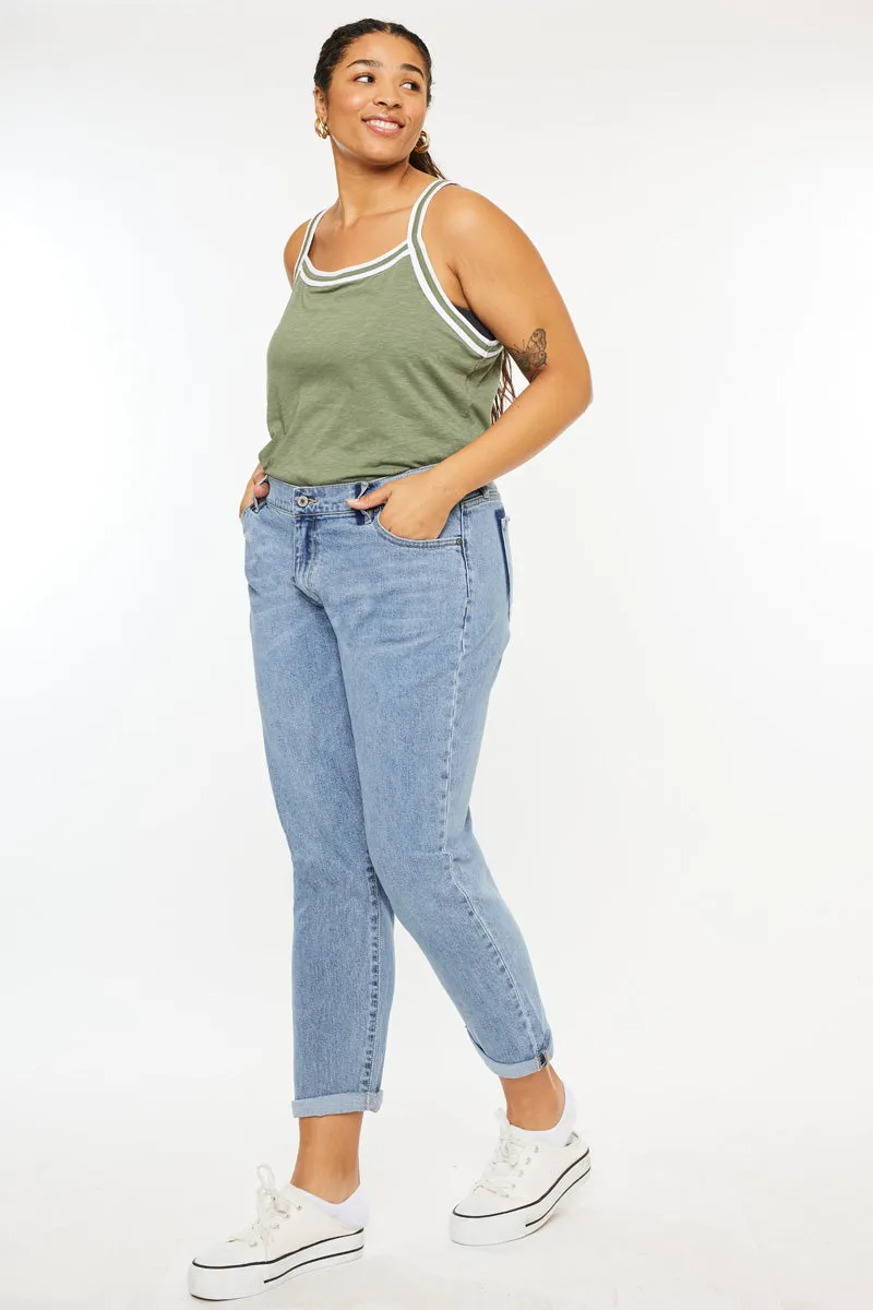 Carmelita  Mid Rise Slim Boyfriend Jeans (Plus Size)