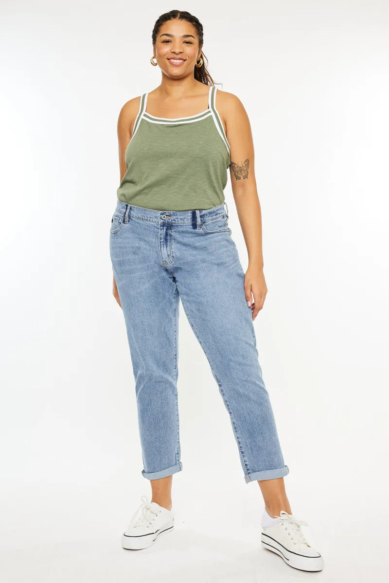 Carmelita  Mid Rise Slim Boyfriend Jeans (Plus Size)