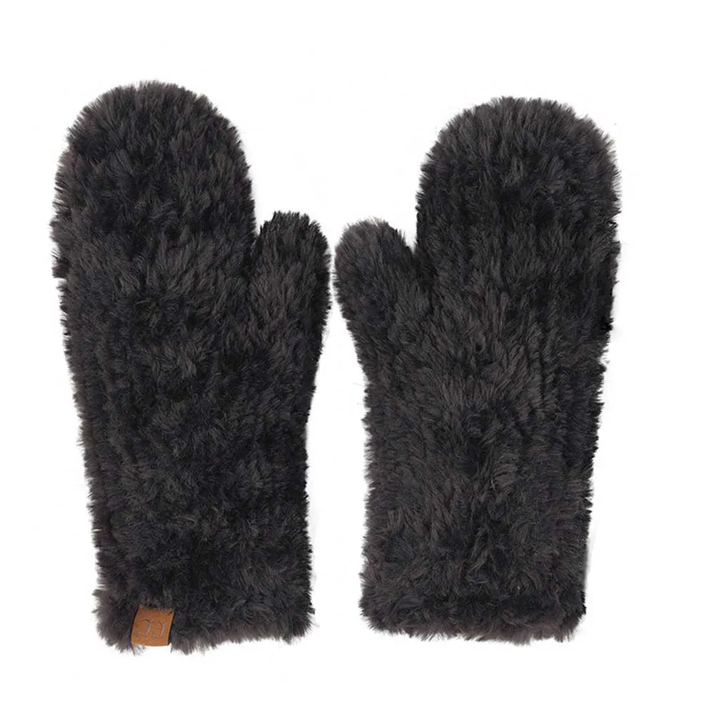 C.C Faux Fur Mittens