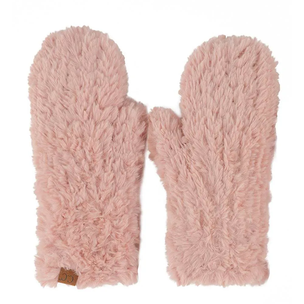 C.C Faux Fur Mittens