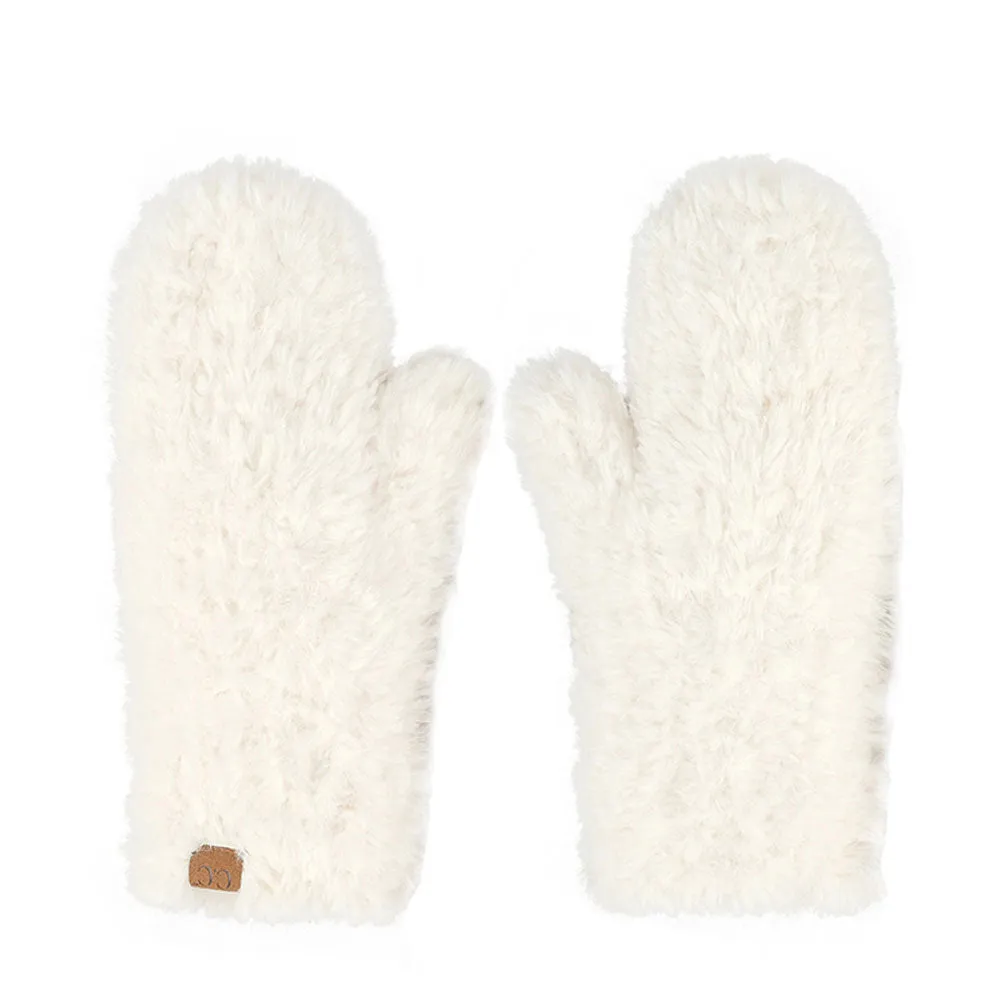 C.C Faux Fur Mittens