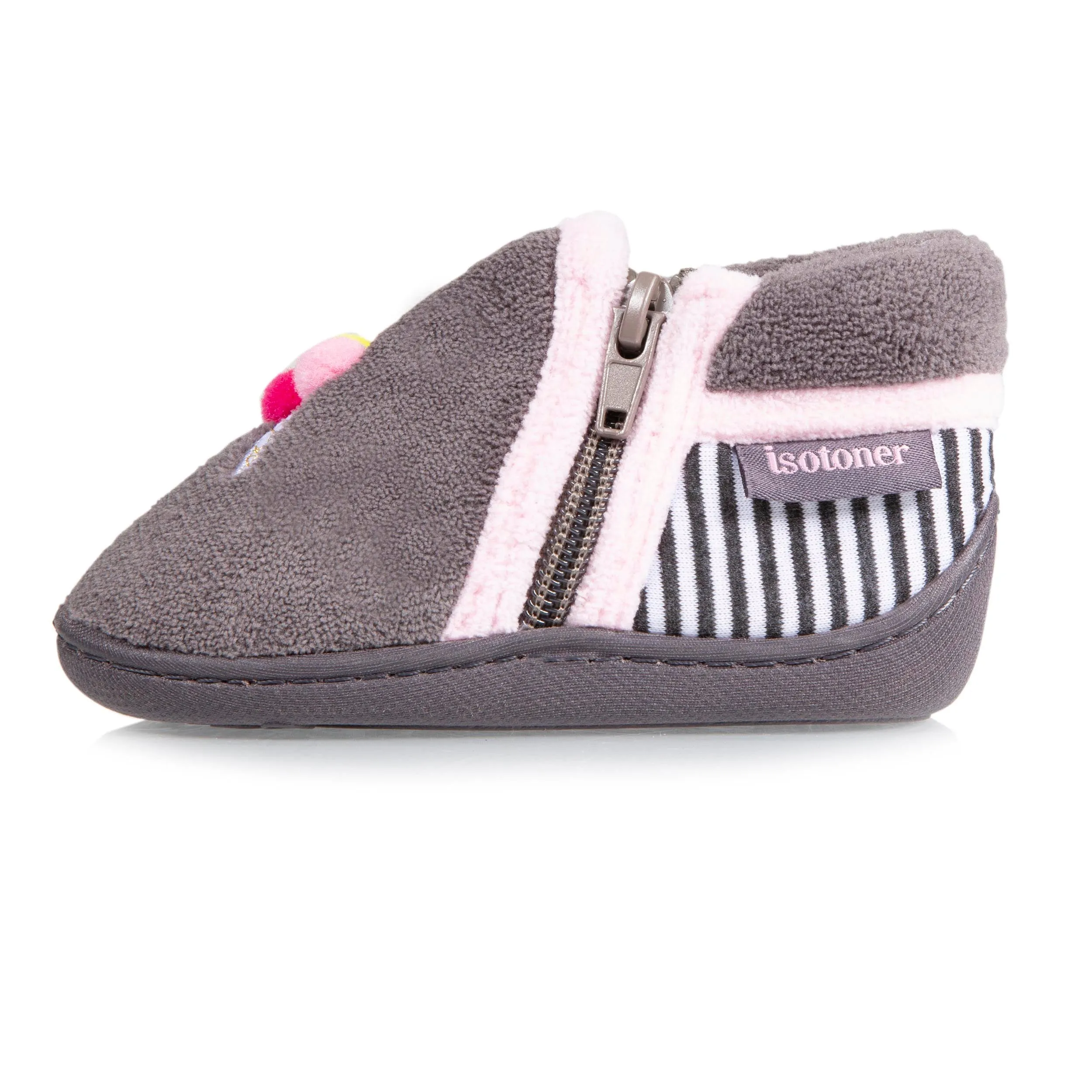 Chaussons bottillons zip Bébé Glace Gris