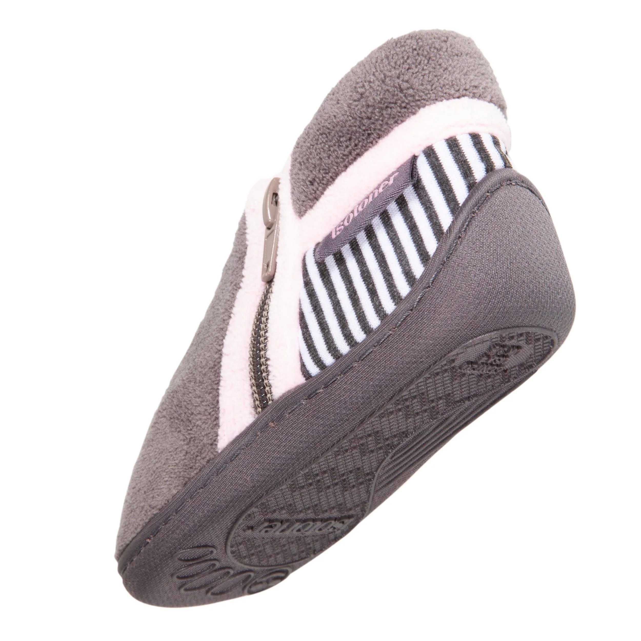 Chaussons bottillons zip Bébé Glace Gris