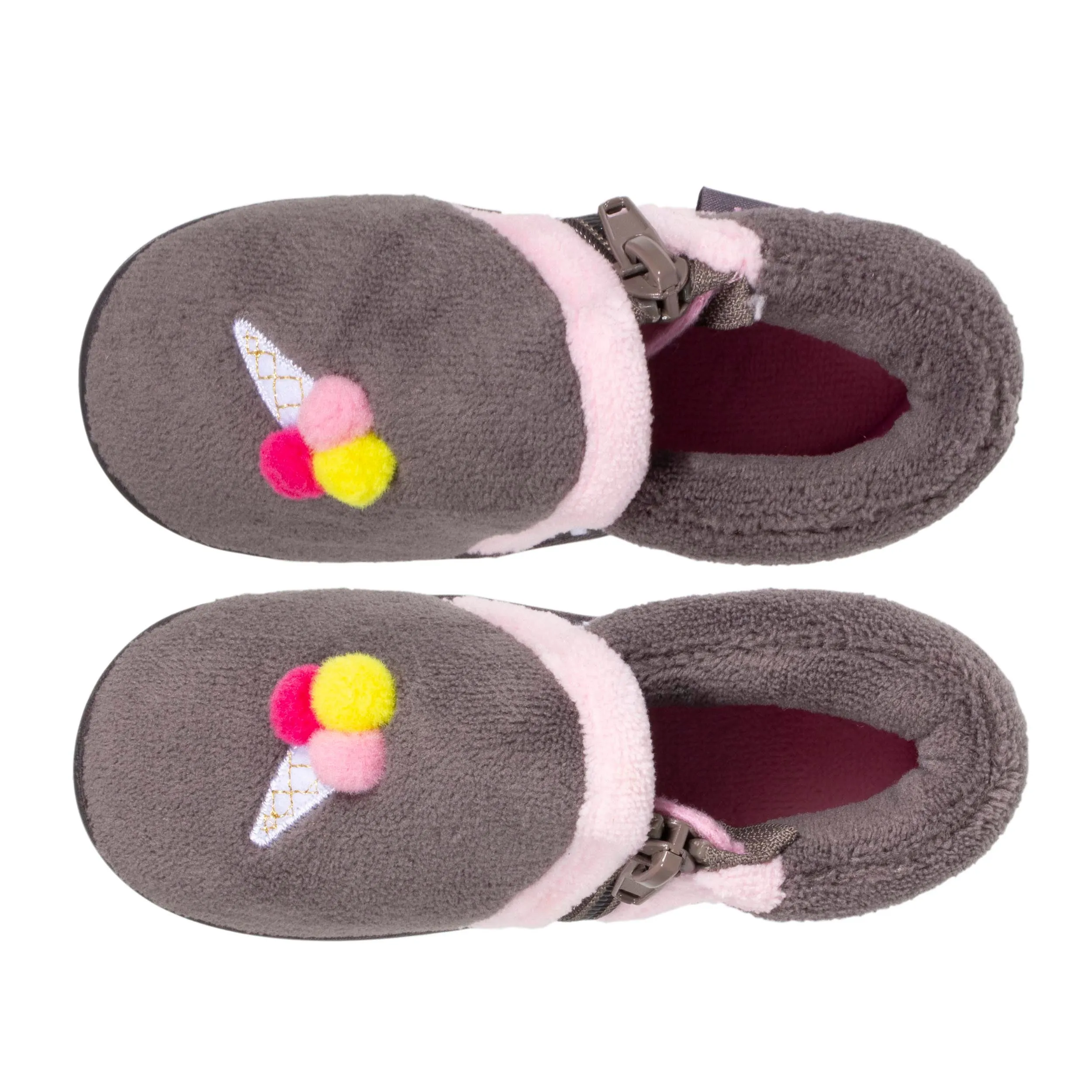 Chaussons bottillons zip Bébé Glace Gris