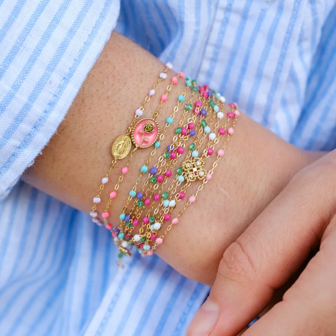 Classic Gigi Candy bracelet, Rose Gold, 5.9"