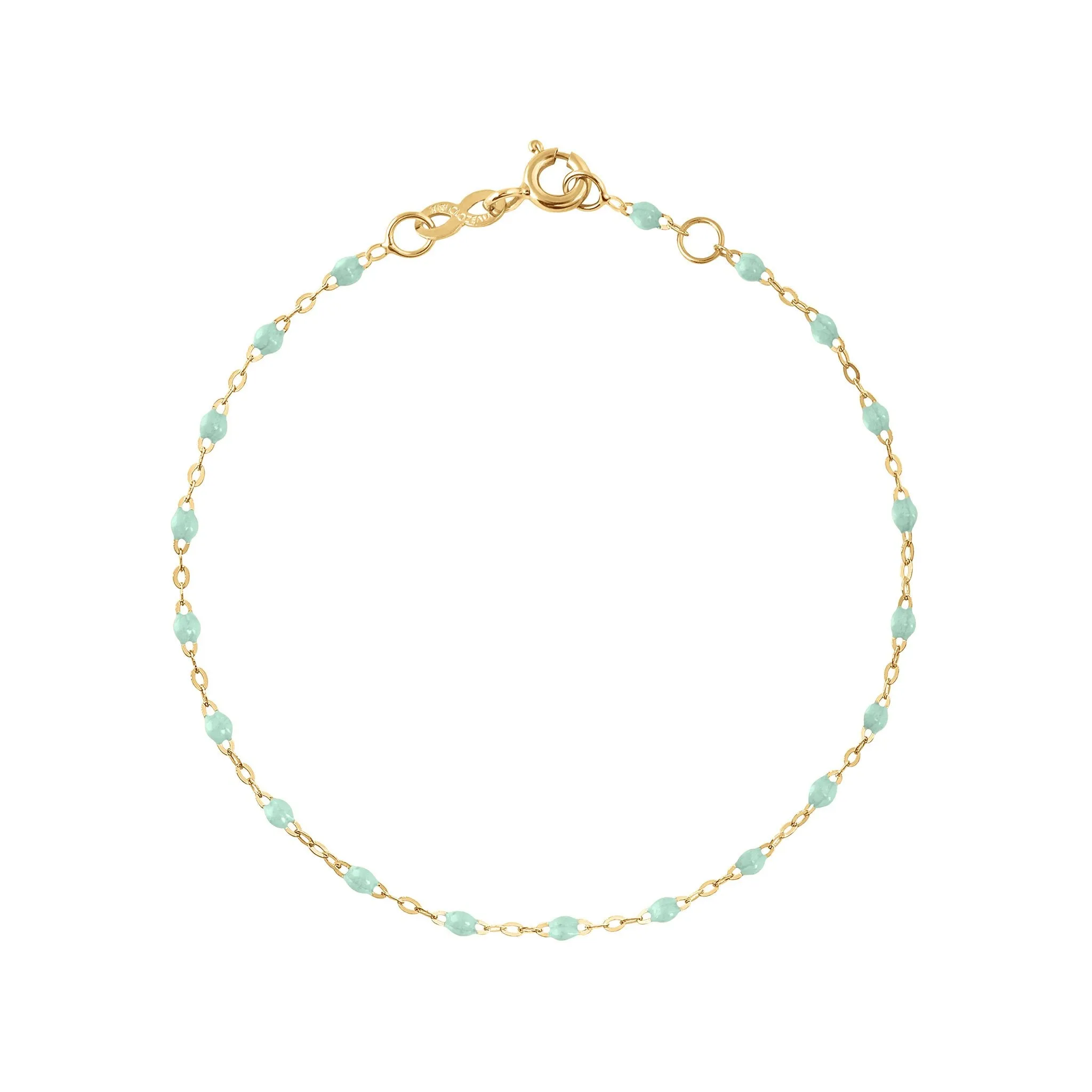 Classic Gigi Jade bracelet, Yellow Gold, 5.9"