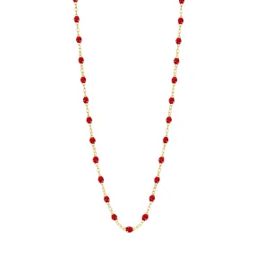 Classic Gigi Ruby necklace, yellow gold, 16.5"