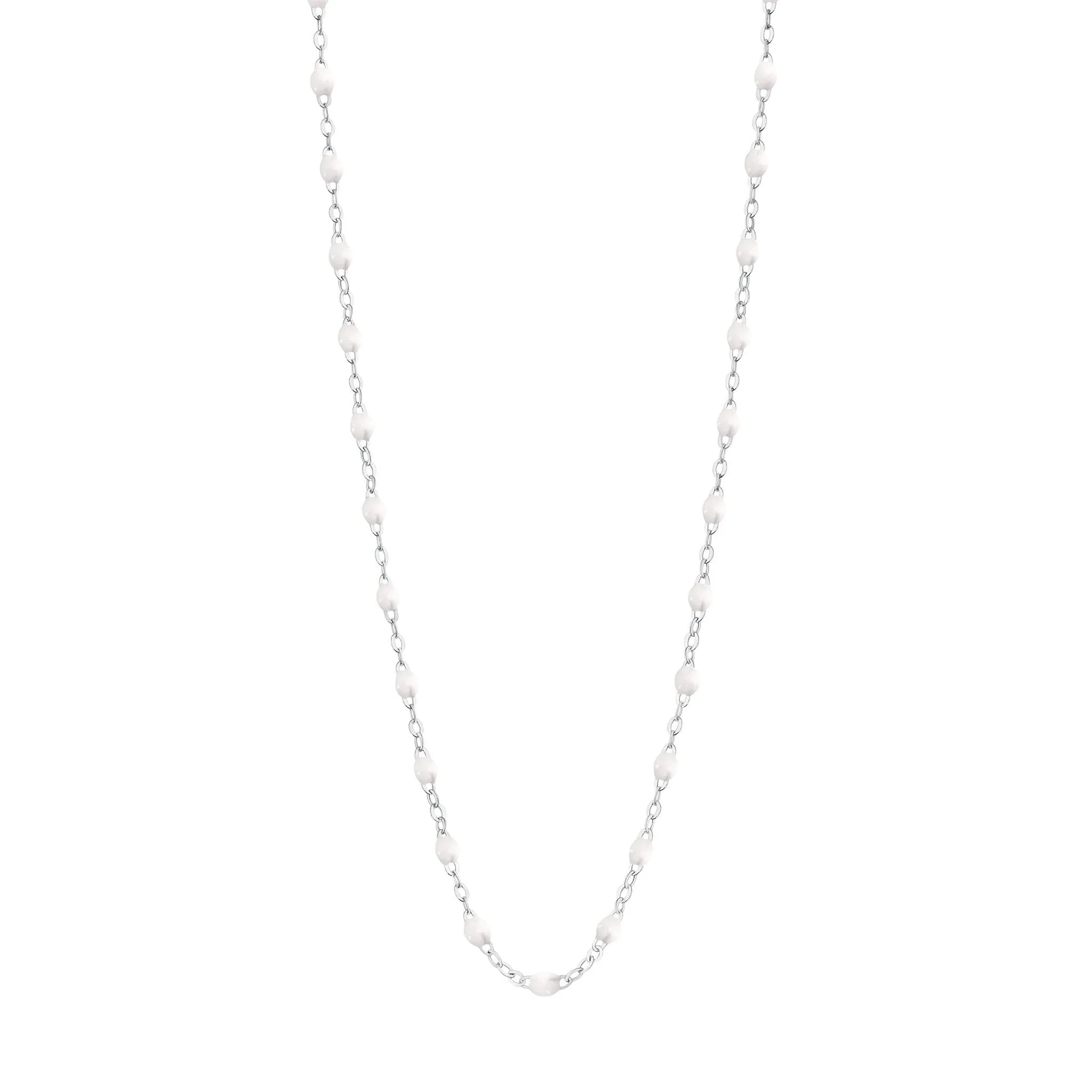 Classic Gigi White necklace, White Gold, 17.7"