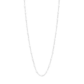 Classic Gigi White necklace, White Gold, 17.7"