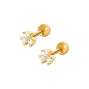 Clover Piercing Barbell Ball Back Earrings Sleeper Earrings