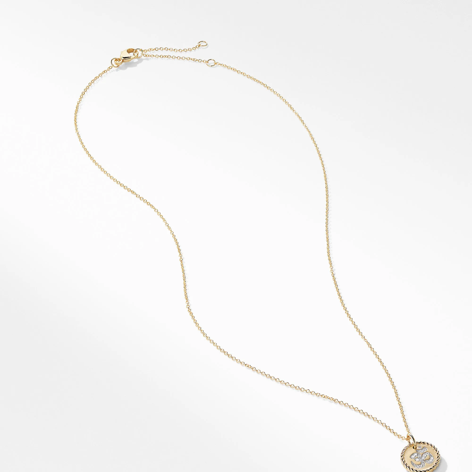 David Yurman Cable Collectibles Om Necklace with Diamonds in 18K Gold