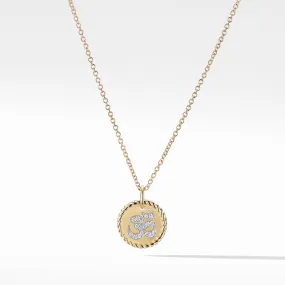 David Yurman Cable Collectibles Om Necklace with Diamonds in 18K Gold