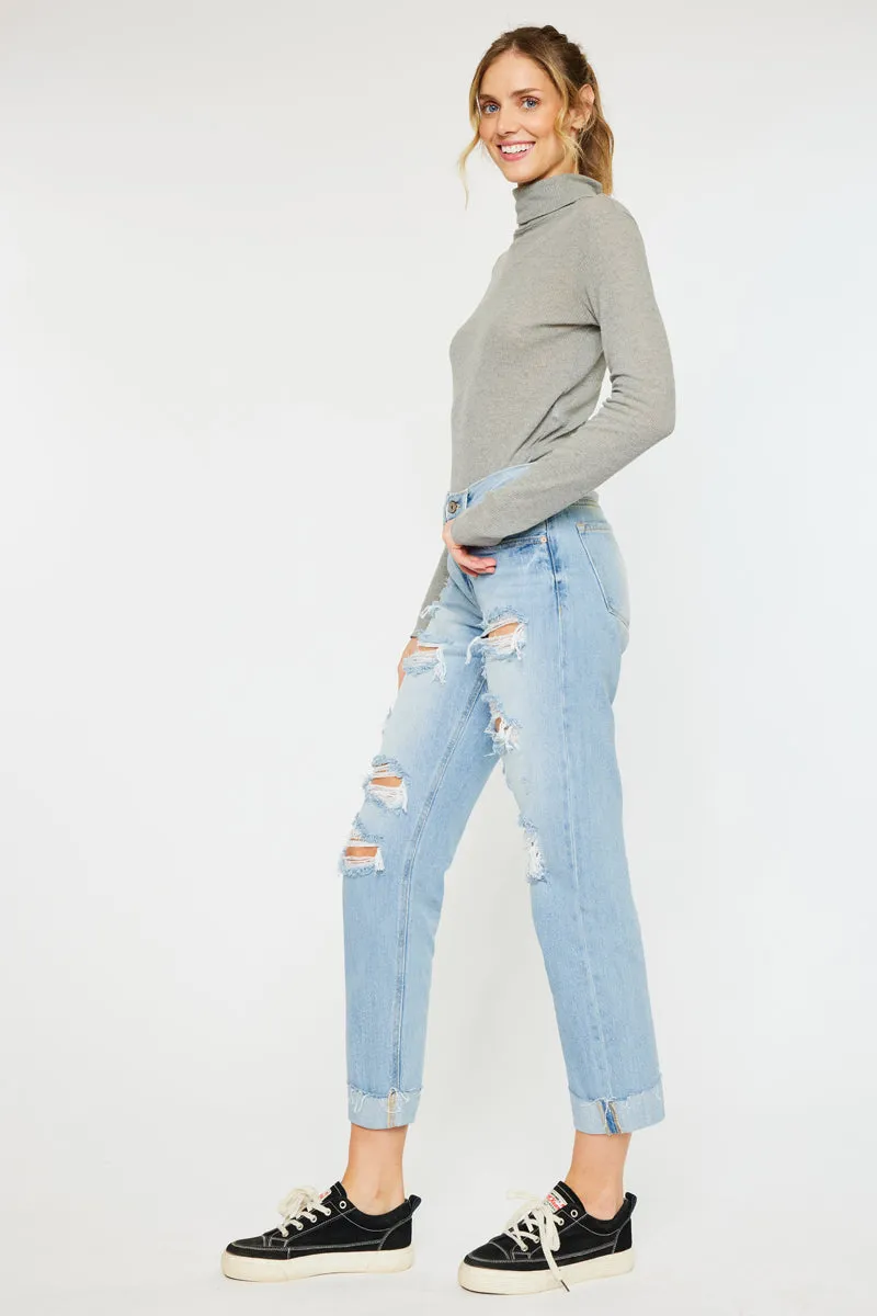 Delta Mid Rise Boyfriend Jeans