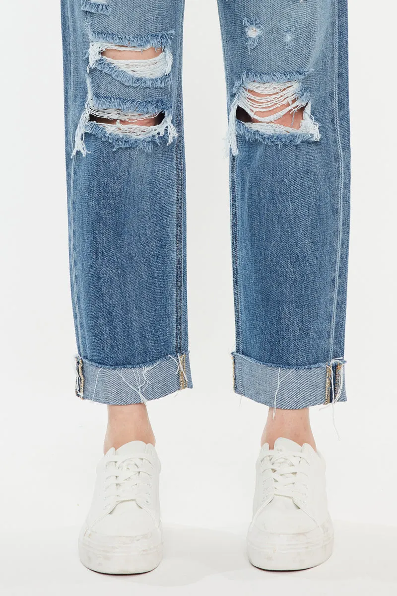 Delta Mid Rise Boyfriend Jeans