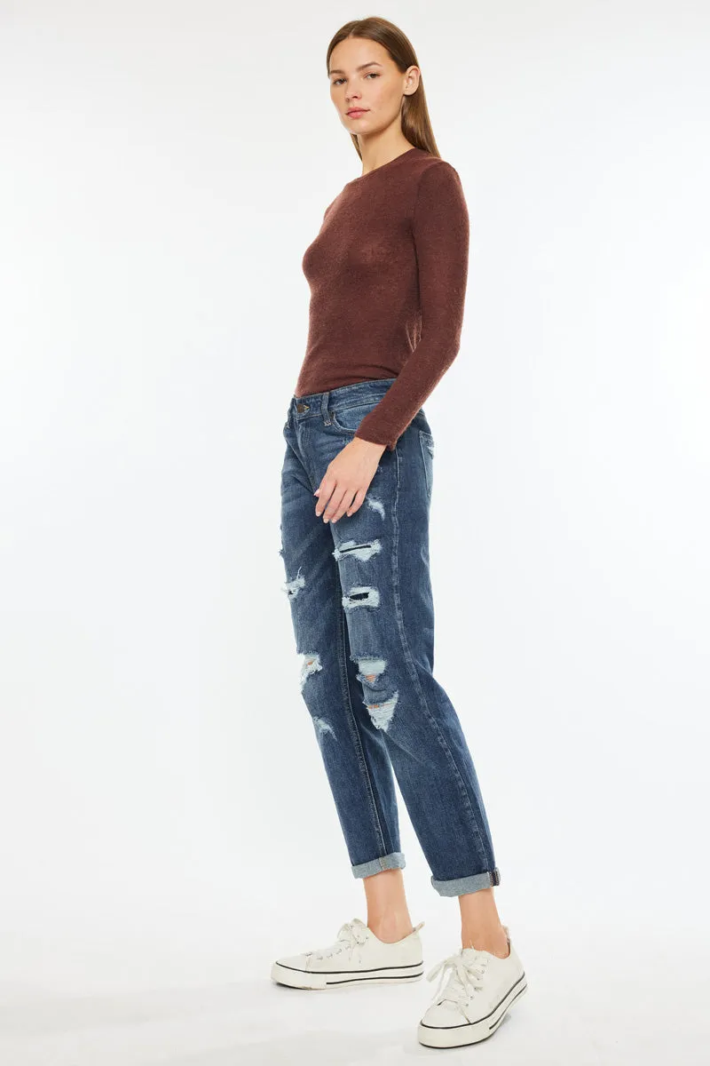 Devika Mid Rise Boyfriend Jeans