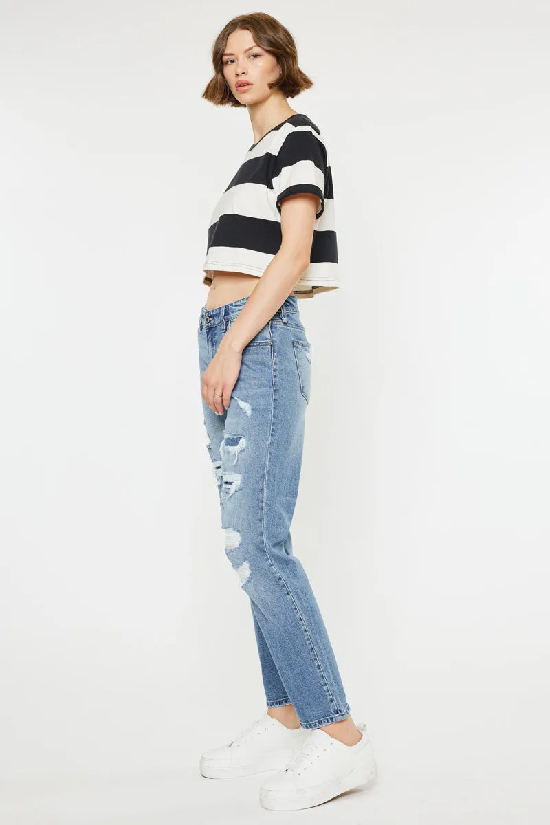 Devika Mid Rise Boyfriend Jeans