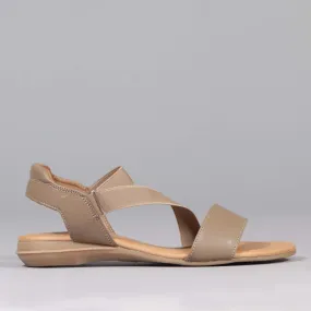 Elasticated Slingback Sandal in Stone - 12618