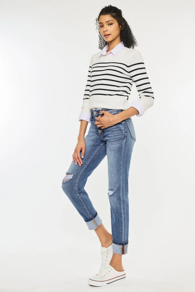 Emmett High Rise Skinny Straight Leg Jeans