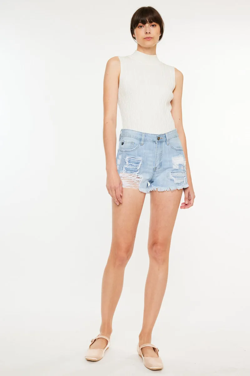 Ethel High Rise Distressed Shorts