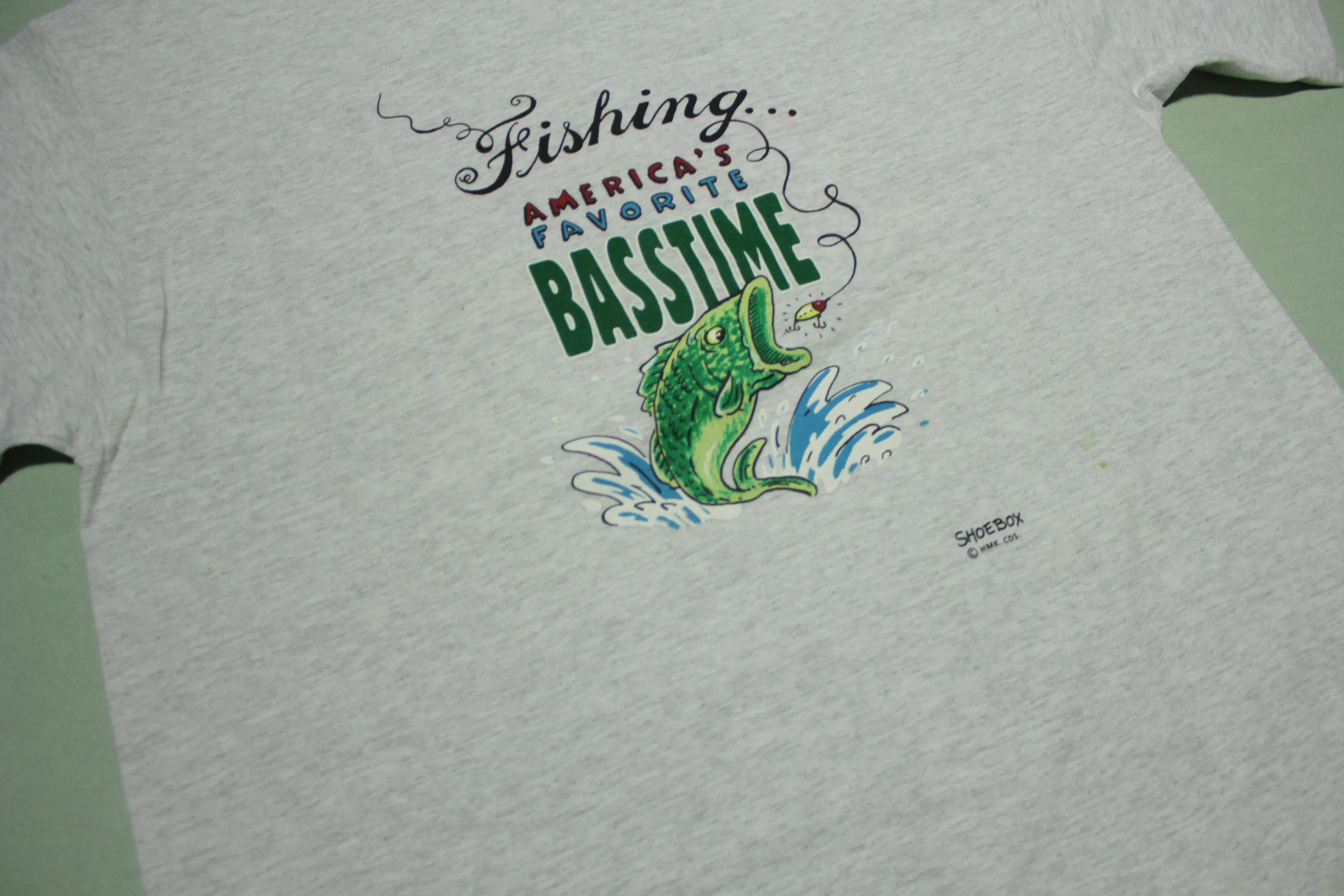 Fishing Is America's Favorite Basstime Shoe Box Hallmark Vintage 90's T-Shirt