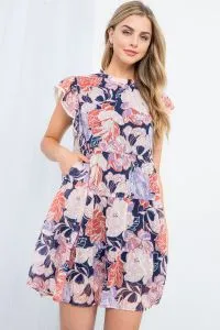 Floral Print Tiered Dress