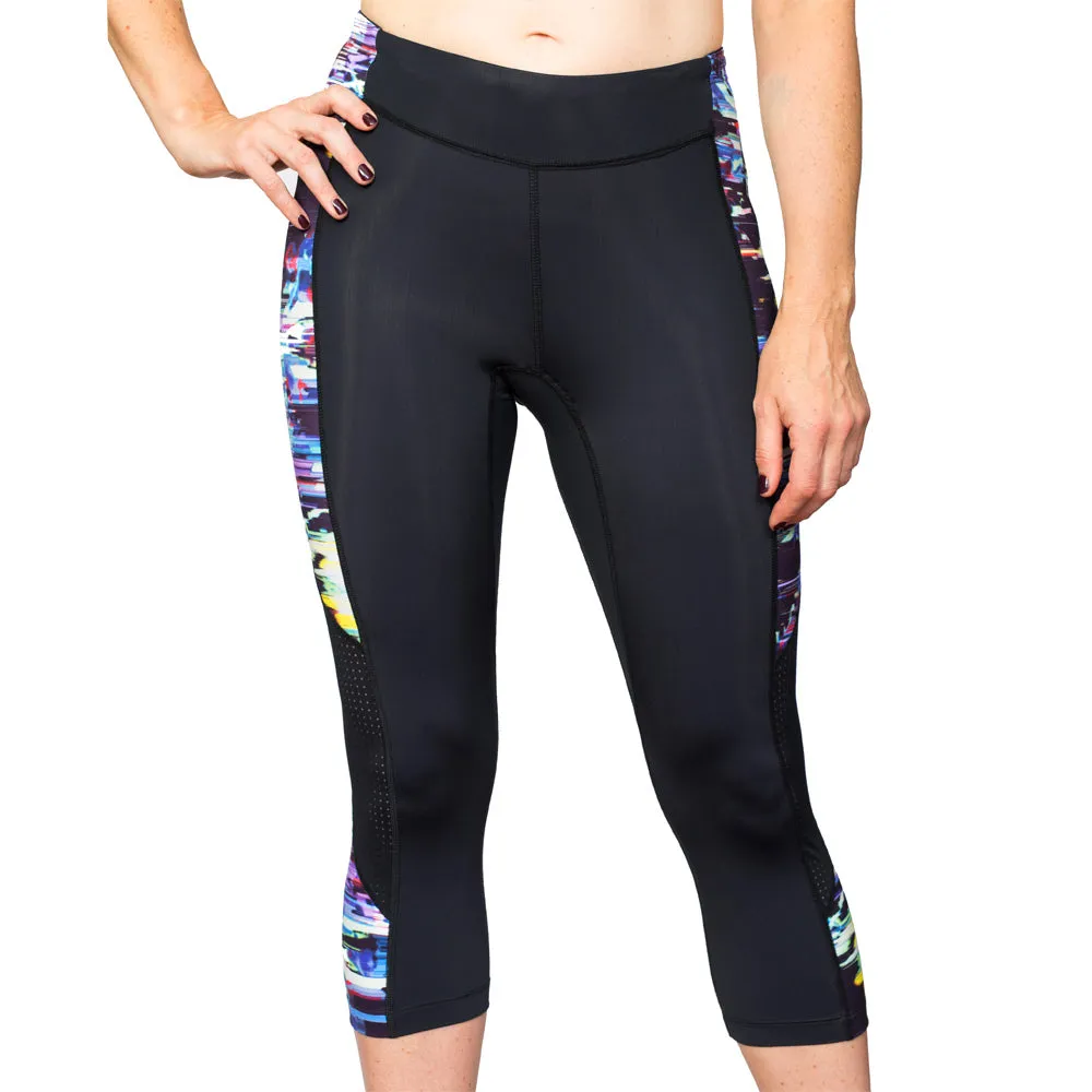 Gait Triathlon Capri in Glitched Floral Print