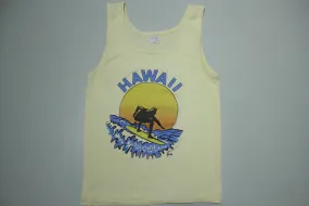 Hawaii Poly Tees Surfing Vintage 80's Combed Cotton Tank Top