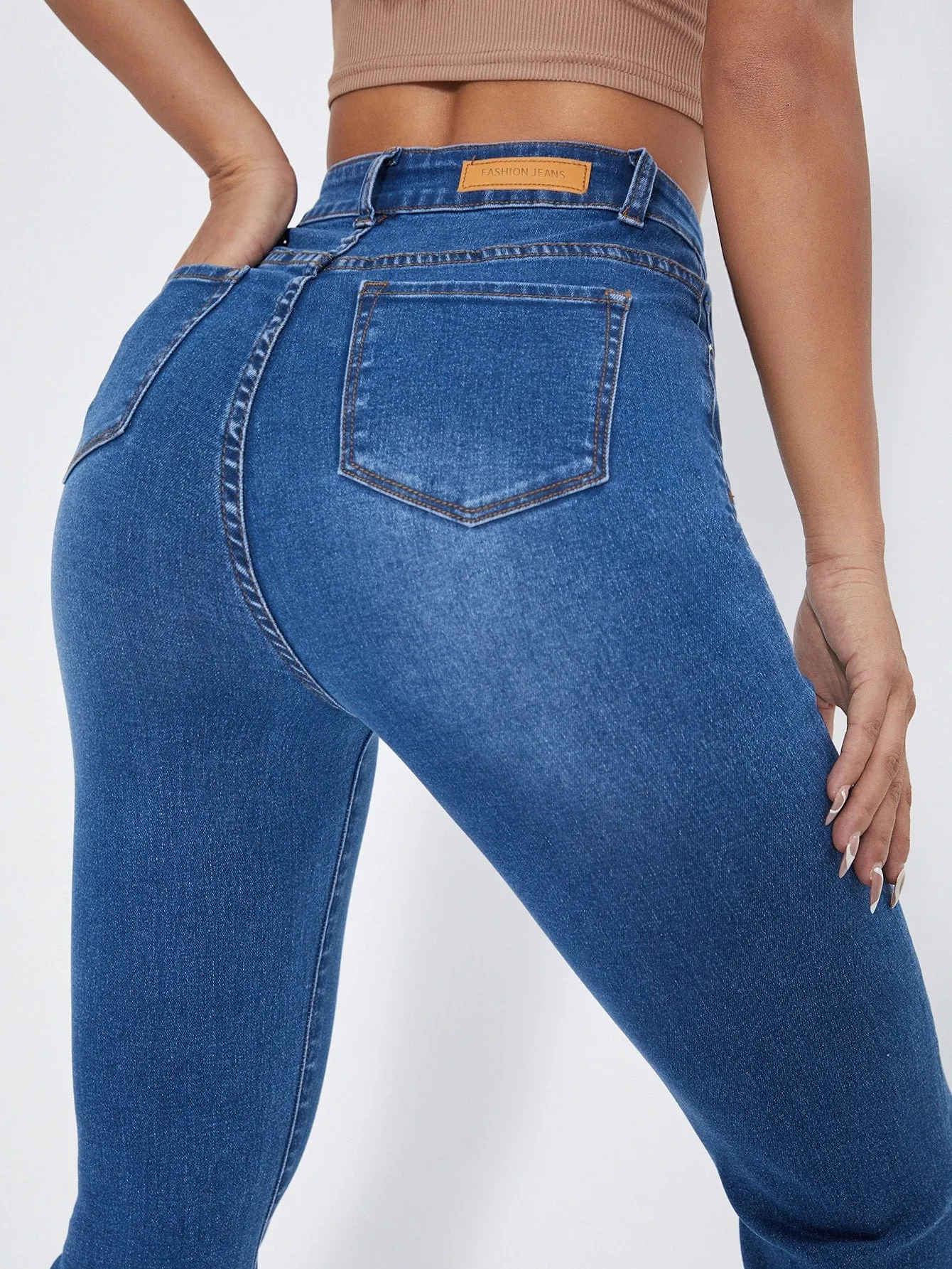 High Waist Raw Cut Flare Jeans