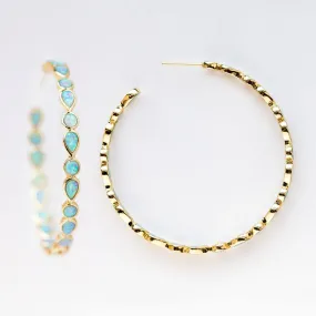 Isla Opal Hoop Earrings