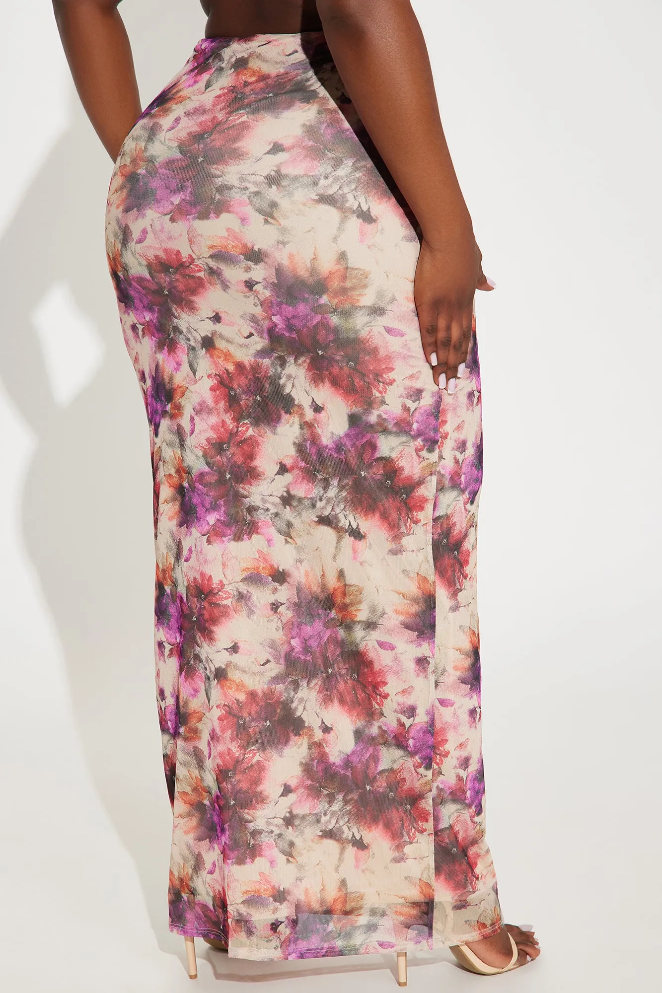 Just A Girl Mesh Maxi Skirt - Multi Color