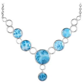 Larimar Bubbles Charm Necklace