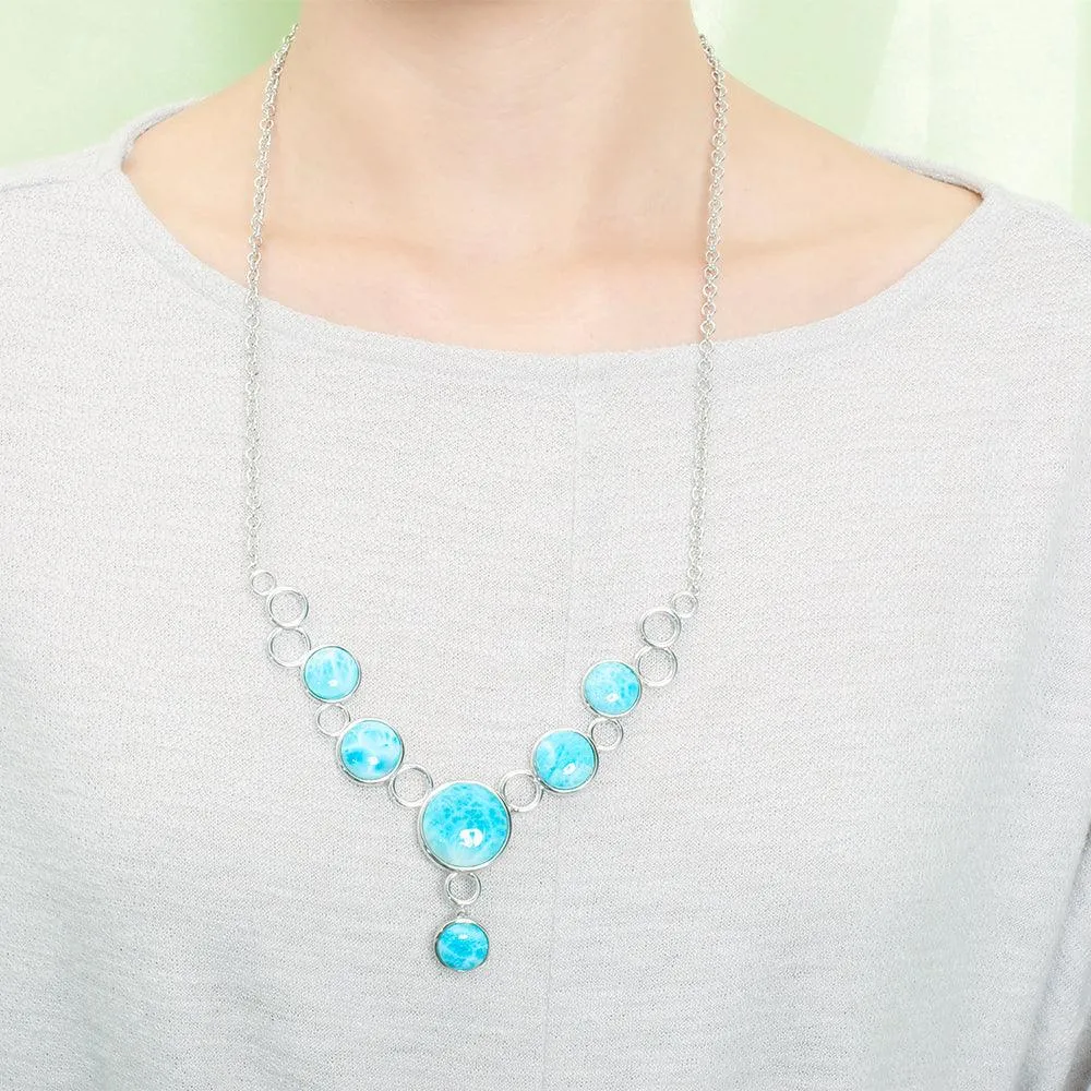 Larimar Bubbles Charm Necklace