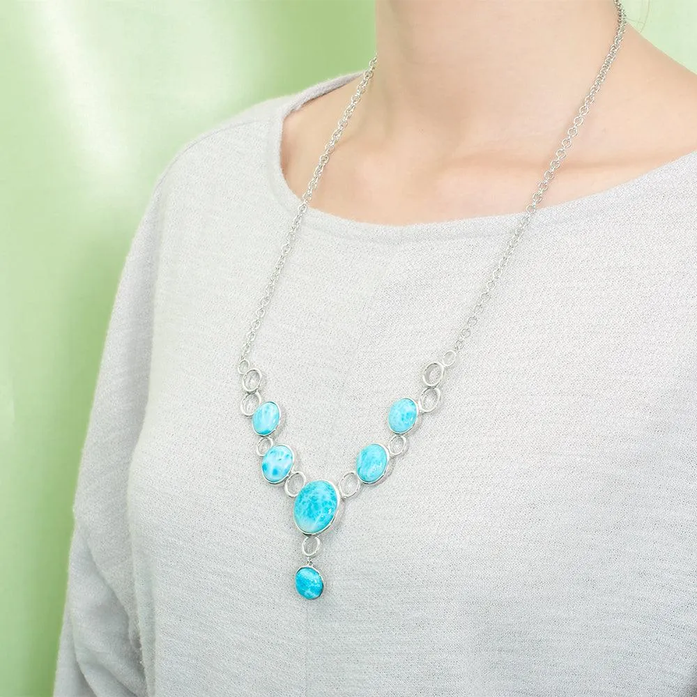 Larimar Bubbles Charm Necklace