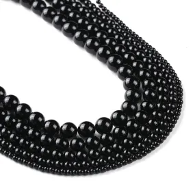 Natural Black Agate beads 4 6 8 10 12mm 7A Quality Gemstone Loose Beads Wholesale 15 Full Strand 103093